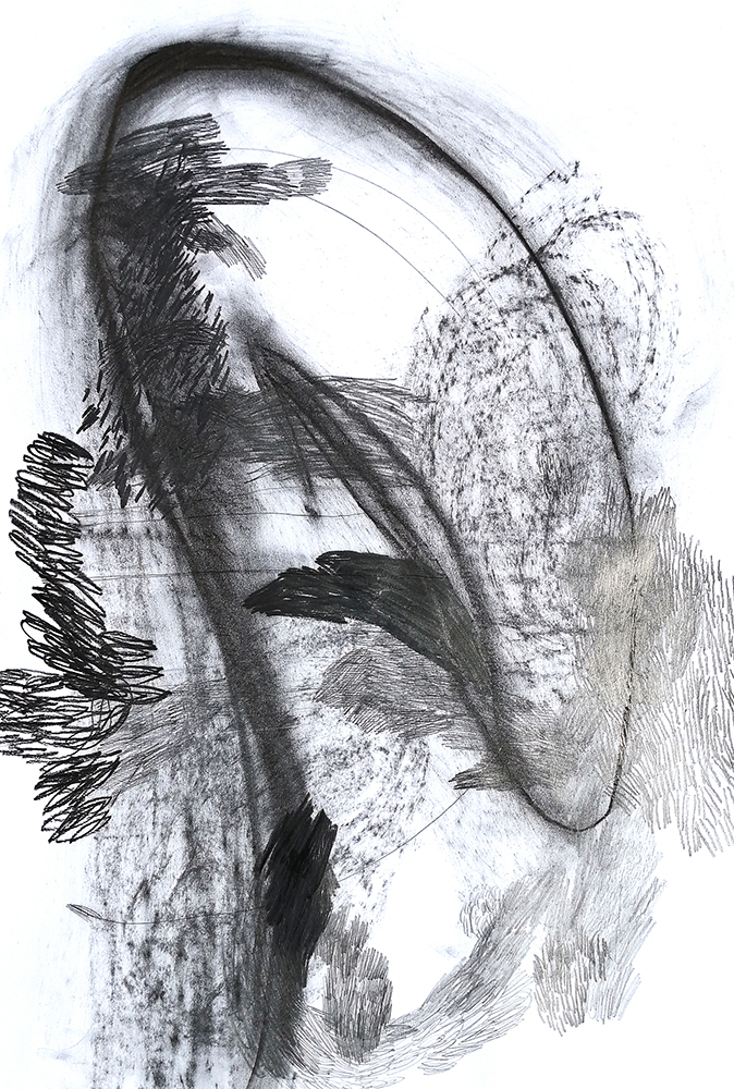 remnants, drawings, charcoal, graphit, paper, 2020 Offenbach
